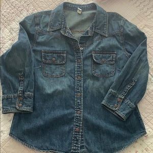 Old Navy Denim Button Snap Shirt sz Lg